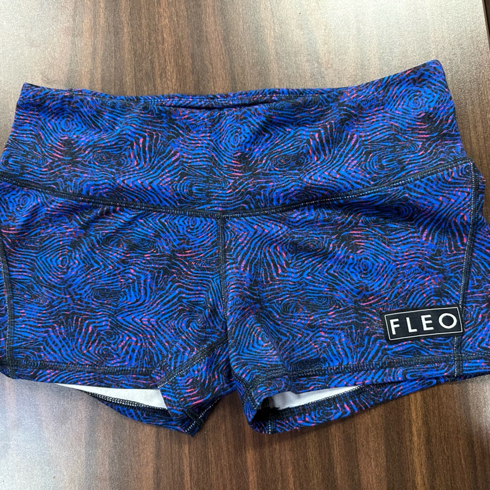 Fleo Electric Blue and Black Patterned Shorts